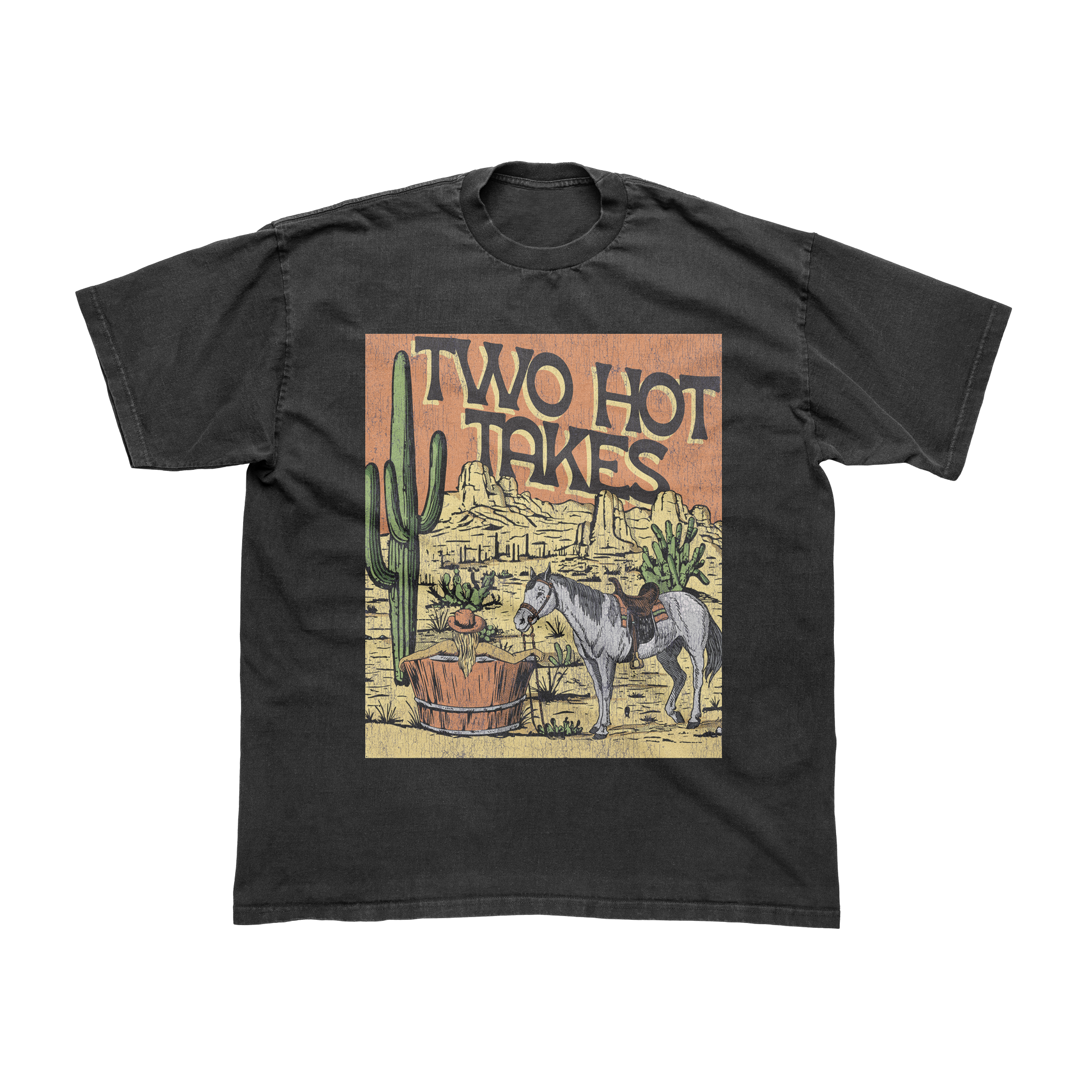 Quirky Desert Horse Black T-Shirt